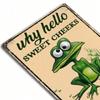 Vintage Hello Sweet Cheeks Frog Metal Poster Wall Art Bathroom Game Room Decor