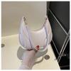 Simple Solid Color Croissant Shaped Women Casual Shoulder Bag For Daily Use