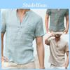 Summer Men Henley T Shirt Tops Casual Loose V Neck Short Sleeve Pullover Tee Breathable And Comfortable For Everyday Wear