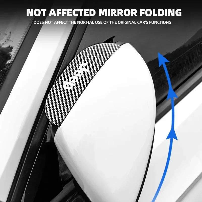 2Pcs Car Rearview Mirror Rain Eyebrow Carbon Fiber For Jeep Grand Cherokee Wrangler Gladiator Compass Renegade Wagoneer Avenger
