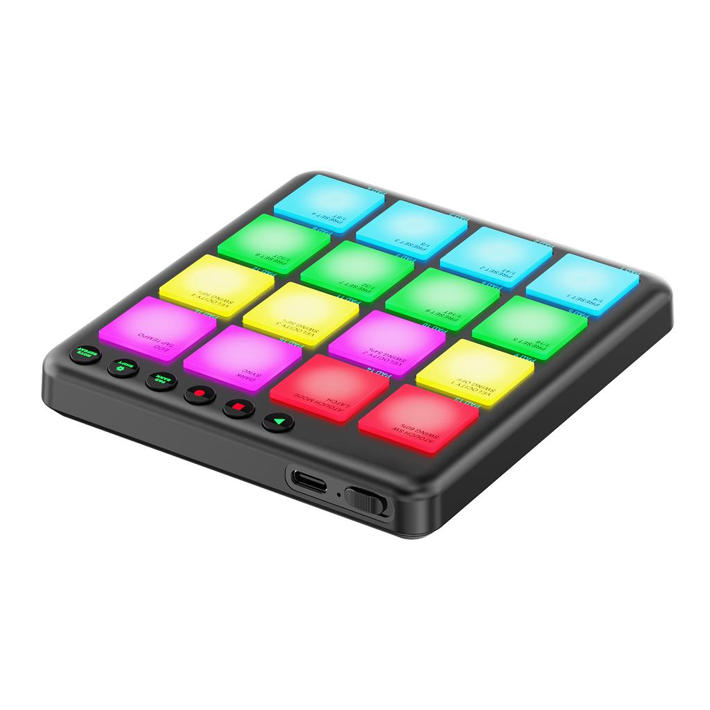MIDI Controller 16 Key Dynamic RGB Pad BT Wireless MIDI Pad Rechargeable Portable Plug and Play for Music Production