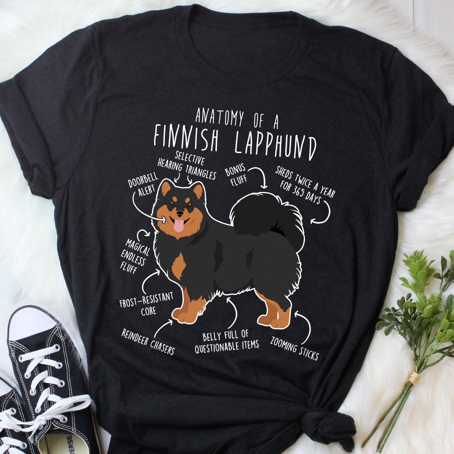 Finnish Lapphund Shirt, , , Cute Black and Tan Lappie T-shirt, Funny Dog Lover Gift, Pet Tee, Dog Mom, Dad, Finnish Lapponian Dog 160