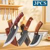 WXCOO Stainless Steel Kitchen Knife with Wooden Handle Multifunctional Butcher Knife Sharp Edge Hand Forged Butcher Knife