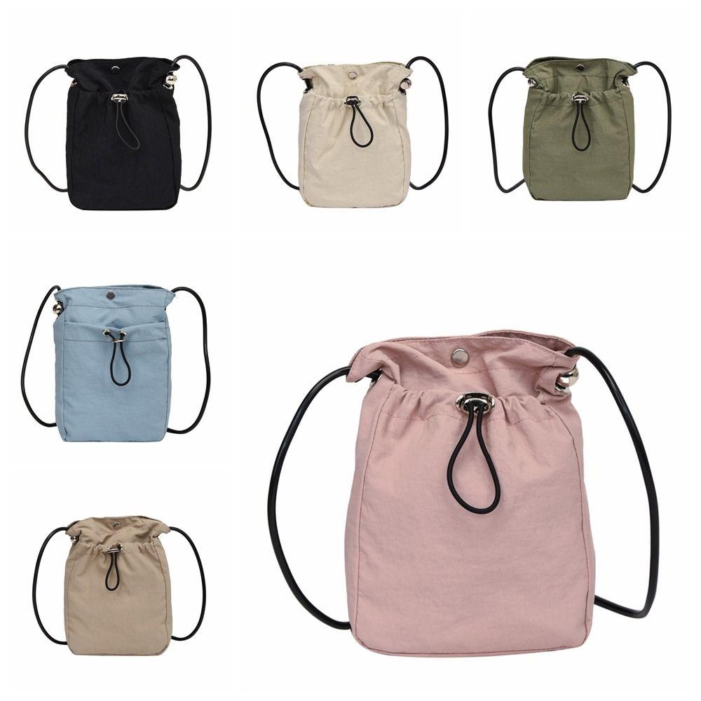 Purse Nylon Shoulder Bag Crossbody Bag Mobile Phone Bag Drawstring Canvas Bag  Office Worker