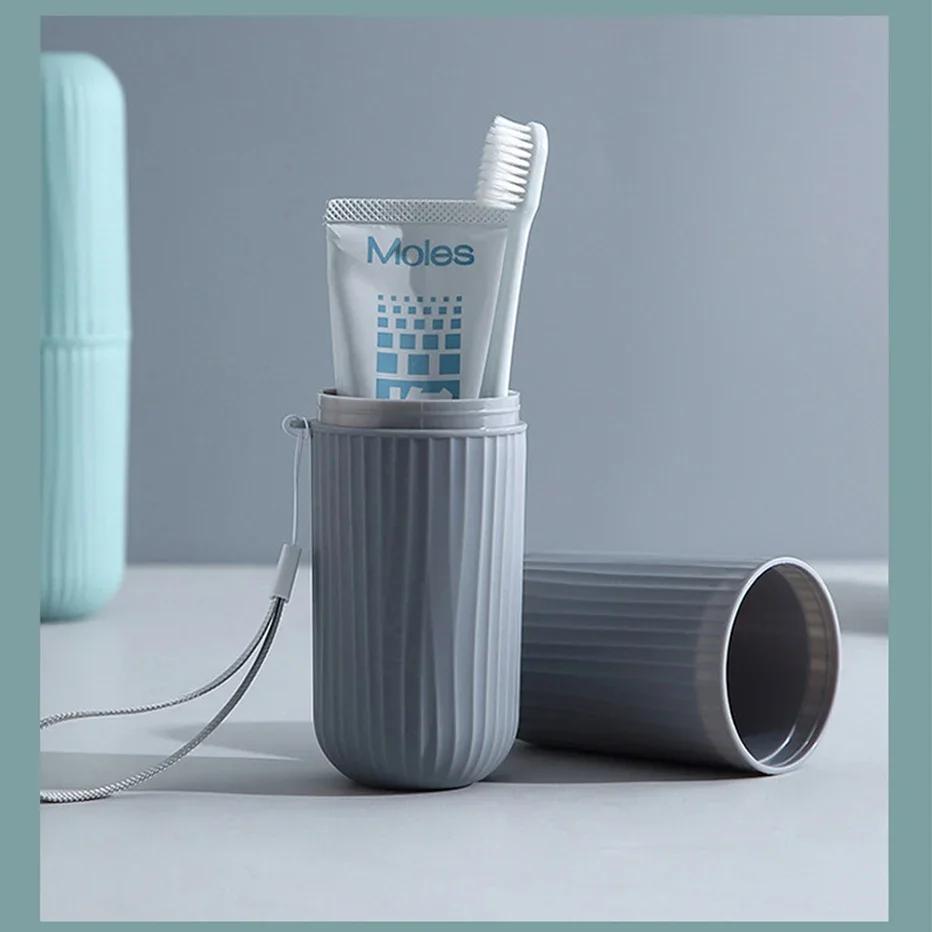 Portable Toothbrush Storage Case Toothpaste Holder Box Organizer Household Storage Cup For Outdoor Travel Bathroom Accessories