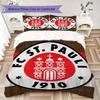 S t. Juego de Ropa de Cama Pauli FC Pattern uilt Set uilt Cover Funda de Almohada Decoración del Hogar Regalo de Cumpleaños (1 * funda de edredón + 2 * fundas de almohada sin relleno)
