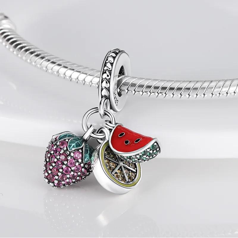 Charms Copperstrawberry Watermelon Lemon Beads Fit Charms Plataoriginal Bracelet Beads Women Jewellery Making Diy