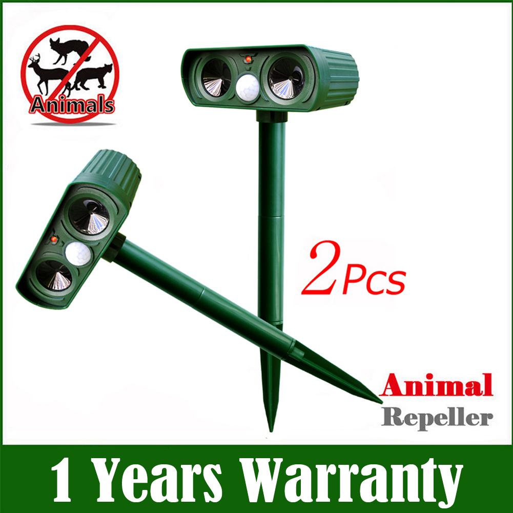 1/2pcs Solar Powered Ultrasonic Animal Repellents Dog Cat Deterrent Scarer Repellent for Outdoor Garden Courtyard