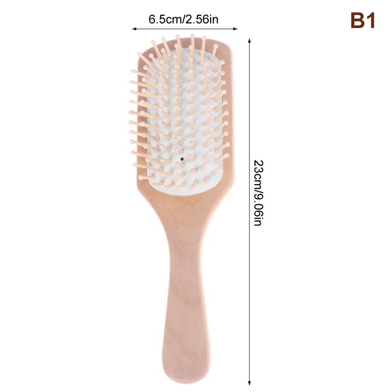 Anti-Static Scalp Massager for All Hair Types Detangling Cushion Design Airbag Wood Hair Comb Massage Brush