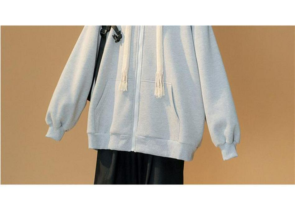 Women's Anti-Pilling Plush Thickened Winter Long-Sleeved Loose Zipper Cardigan Baseball Jacket