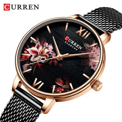 Neu Frauen Edelstahl Mesh-Armband Uhr Einfache Uhr Mode Damen Armbanduhr