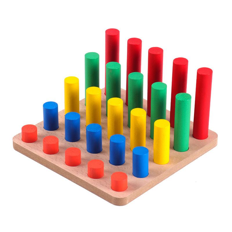 Children color shape classification building block coin box color stick shape matching game wooden teaching aids