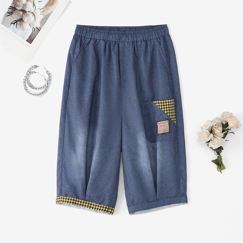 ZANZEA Women Casual Elastic Waist Summer Print Capri Pants