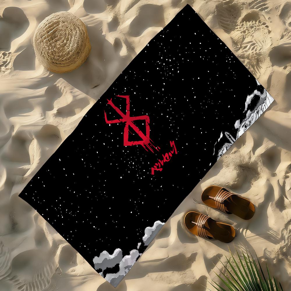 

Japanese Anime B-Berserk-S Towel Soft Lightweight Anti-Sand Large Beach Towel Quick-Drying Bath Sports Family W40*H60(CM)