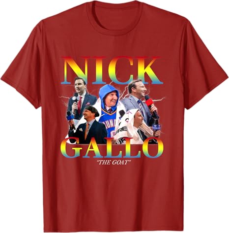 Funny Nick Gallo GOAT Fan Design TShirt Unisexs Fashion Basketball Lover Graphic Outfit Sportswear Saying Tee Novelty Gift Y2k Top S