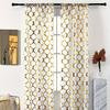 Geometric Gold Foil Sheer Curtains – Set of 2 Panels, Semi-Blackout, Light Filtering Window Curtains