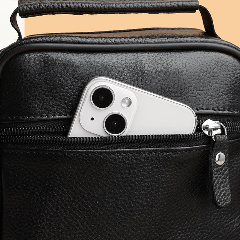 Men's Multifunctional Genuine Leather Crossbody Shoulder Bag