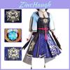 Genshin Impact Kamisato Ayaka Cosplay Kostým Pro Ženy S Parukou Vějířem A Dřeváky