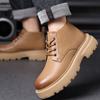 Fashion Fashion Cow Leather Platform Motorcycle Boots for Men Autumn Winter Soft Sole Men's Shoes Designer Retro Casual Male Ankle Boots