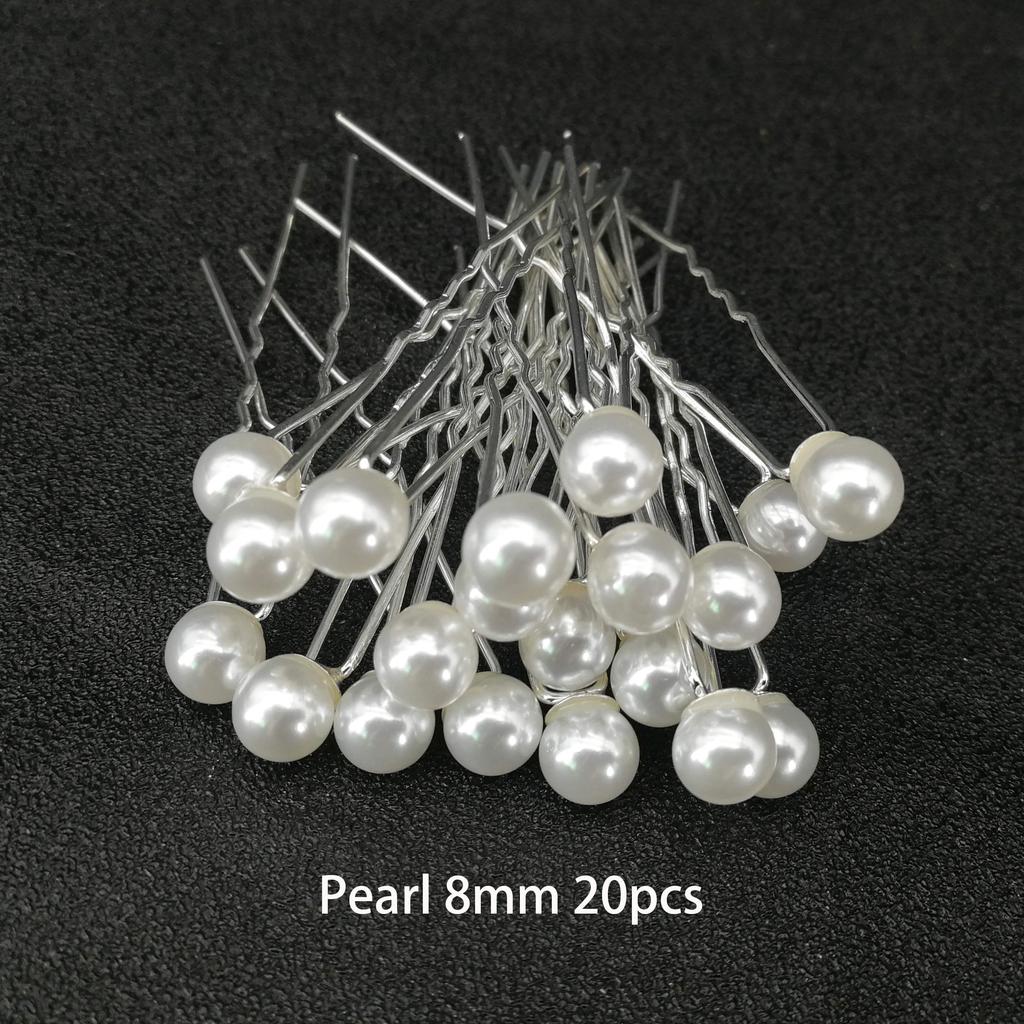 Fashion Pearl Bridal U-shaped Pin Metal Barrette Clip Hairpins Rhinestone Wedding Hairstyle Design Tools Women Hair Accessories