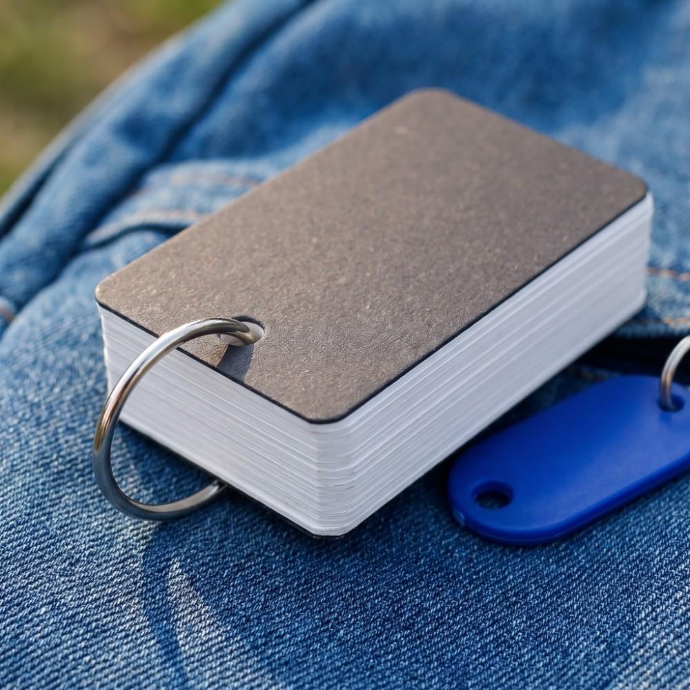 Paper Ring-bound Blank Word Flash Cards Student English Word Memorization чёрный