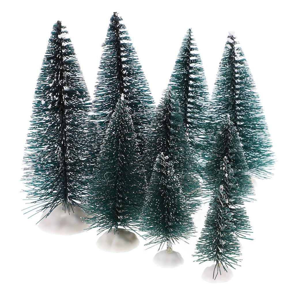 10 Pcs Simulated Christmas Tree Home Table Decor Mini Pine Decoration Dark Green