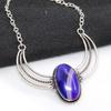 Outstanding Purple Botswana Agate 925 Silver Plated Necklace 19" Trendy V5n92