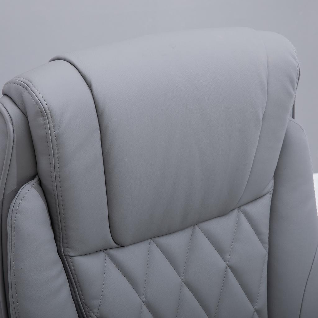 Faux Leather Executive Swivel Office Chair - Grey