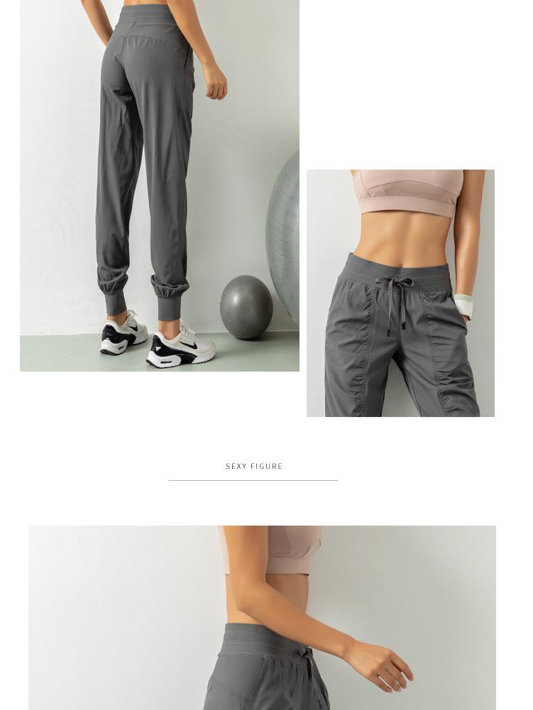 2021 Spring Women's Breathable Loose Fit Nine-Point Running Pants with Pockets