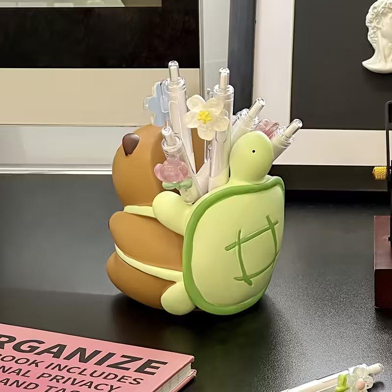 

Cute Capybara Turtle Backpack Pen Holder Organizer Desk Decor Students Office Stationery Storage Box Birthday Gifts Decoration