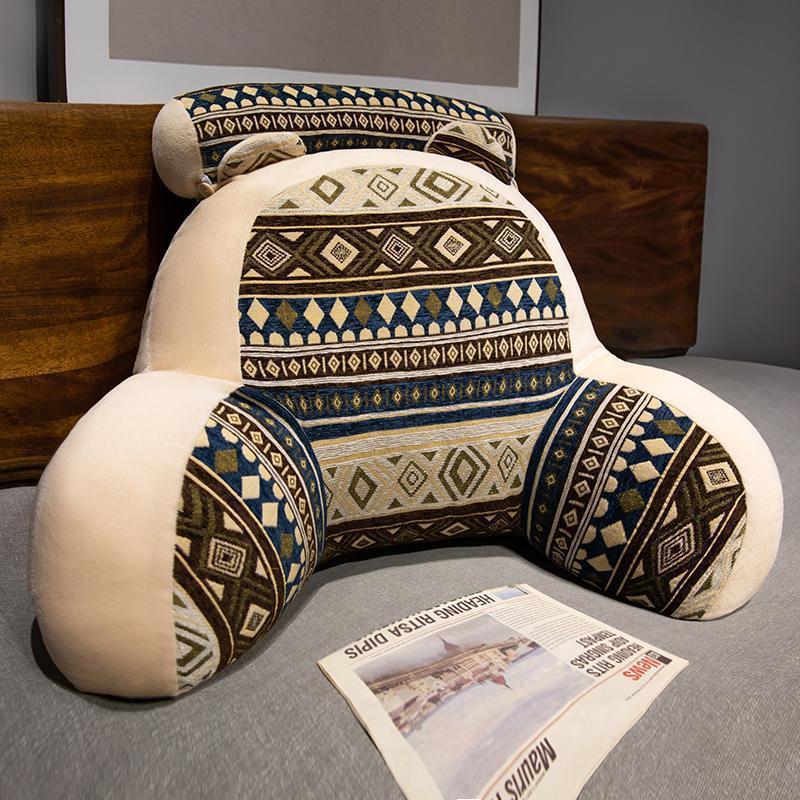 Ethnic Style Soft Bed Head Cushion Pillow – Large Backrest for Reading, Lumbar Support, Pregnancy Comfort