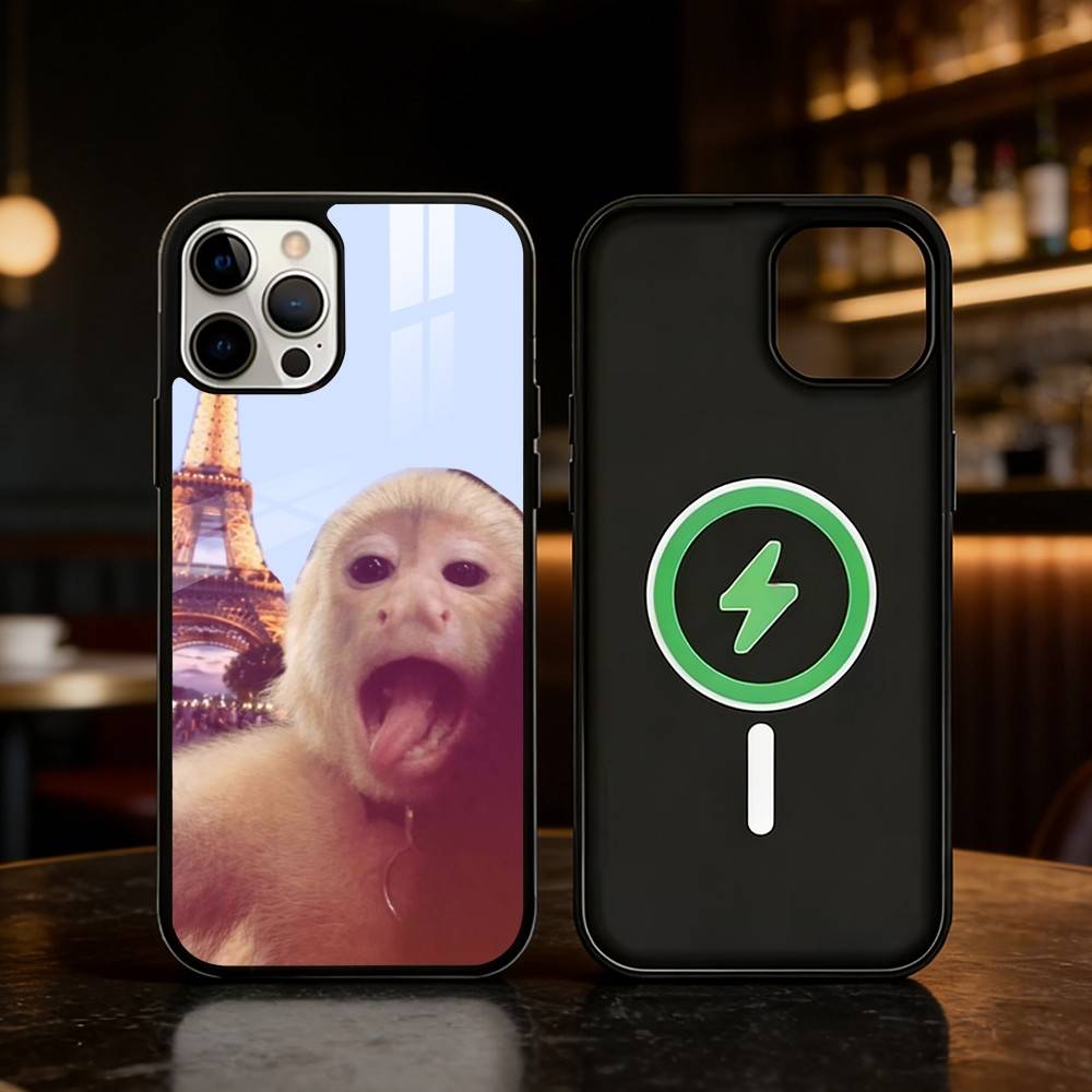 Monkey Abstract Funny Phone Case For iPhone 17/16/15/14/13/12/Plus/Pro/Max for Magnetic Wireless Charging