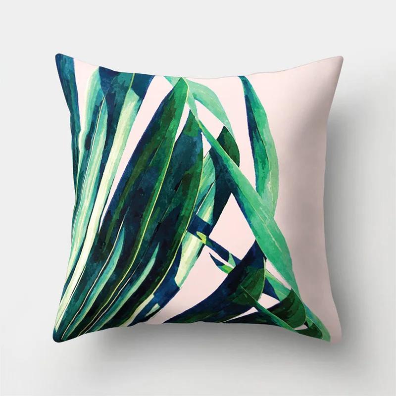 Tropical Palm Leaf Coniferous Decorative Double-Sided Polyester Cushion Cover Pineapple Yellow Green Car Throwing Pillowcase