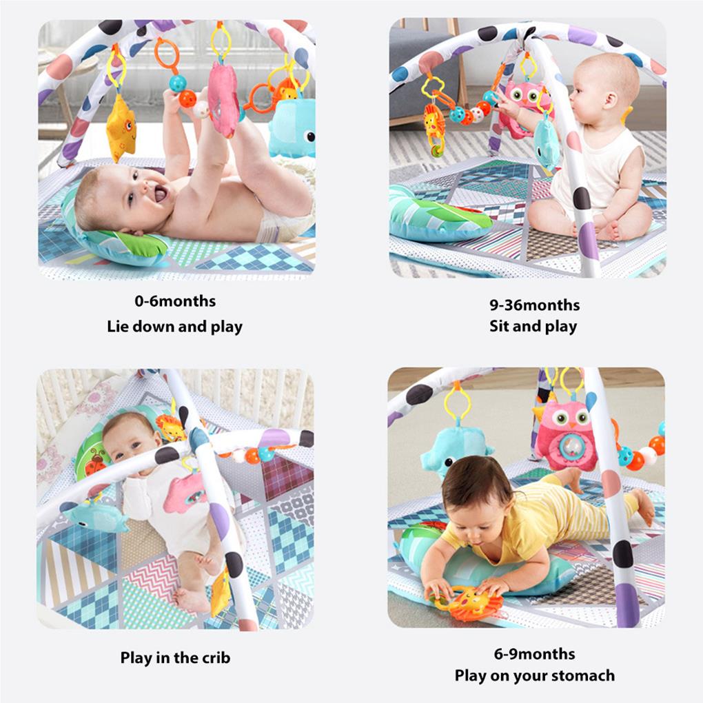 2 in 1 Baby Activity Play Gym Baby Activity Center Play Tent with Soft Toys Baby Play Mat Baby