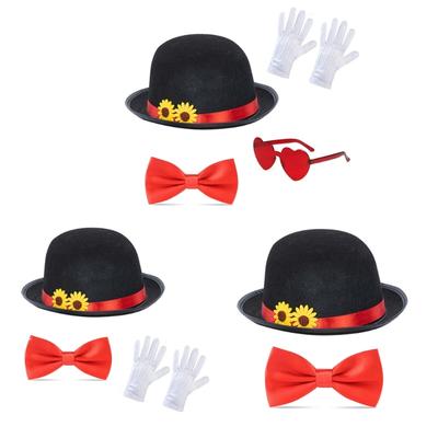 Halloween Cosplay Magicians Costume Set with Hat Sunglasses Bowtie for Adult Women Men Carnivals Party Props Accessories