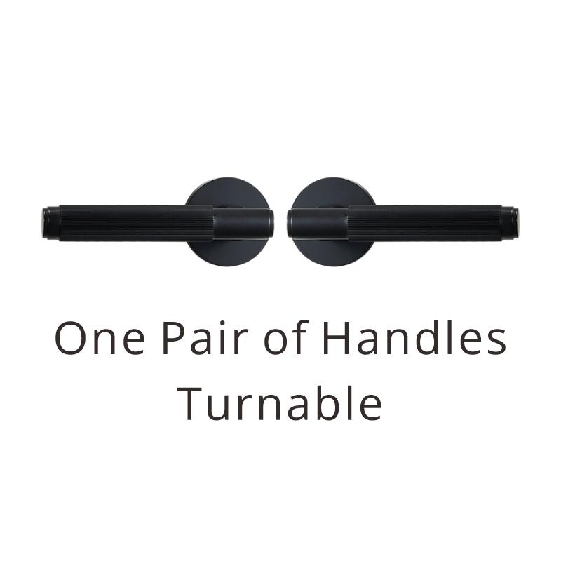 

Dooroom Brass Mute Door Lock Set Modern Stripe Black Interior Bedroom Bathroom Wood Lever Dummy Handle