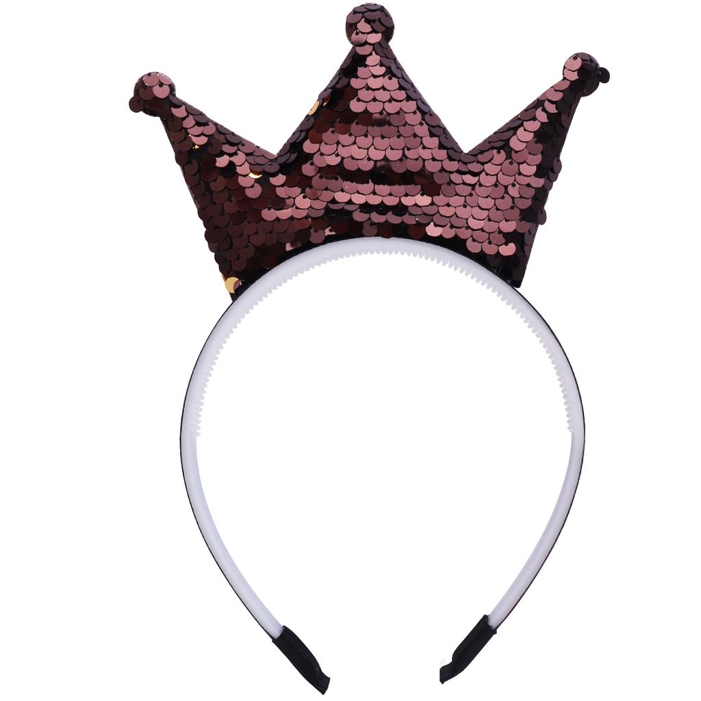 Sequins Crown Headband Girls Hair Bands Glitter Crowns Hair Hoop Women Hair Accessories for Party Favors Headdress Gift
