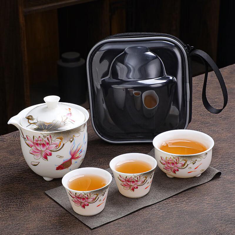 Dehua Ceramic Portable Travel Tea Set