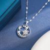 Star and Moon Zircon Necklace: Japanese-Korean Style, Trendy New Design, Titanium Steel