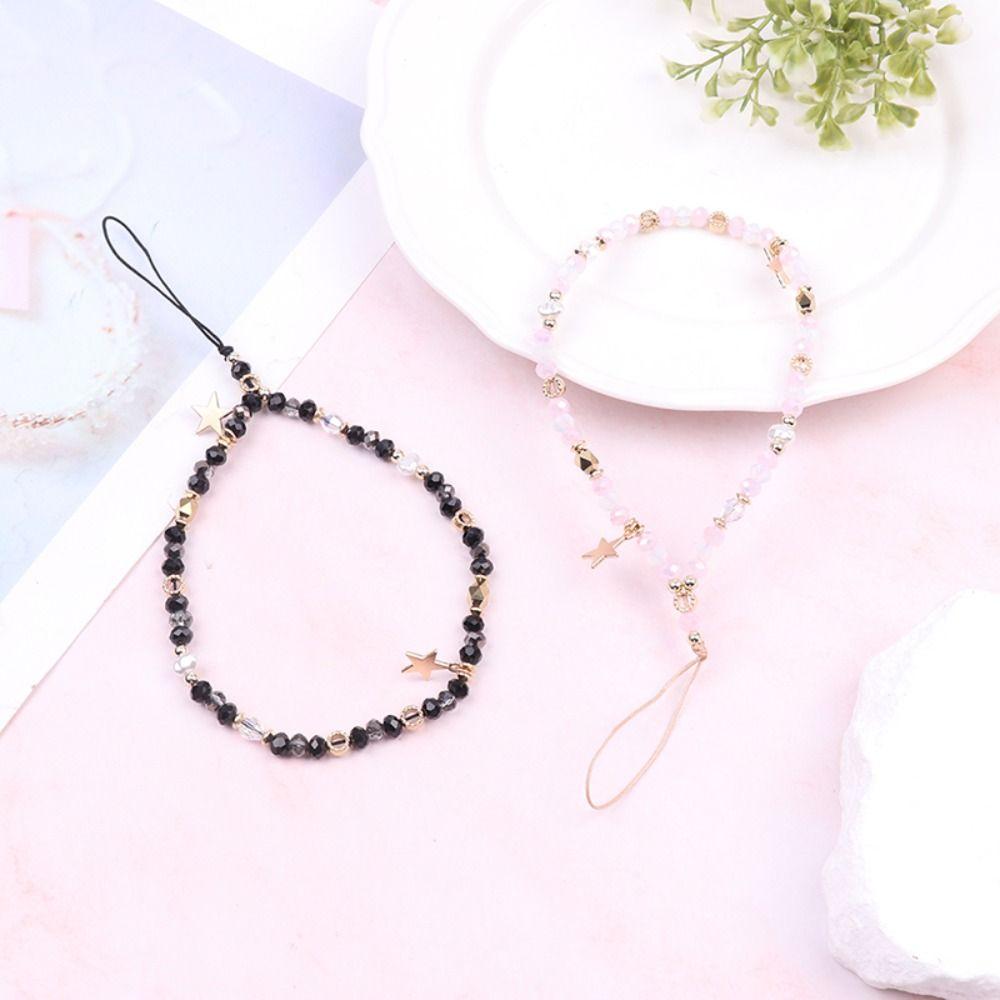 Gifts Telephone Cord Charming Five-pointed Star Pendant Mobile Phone Strap Phone Chains Beads Chain