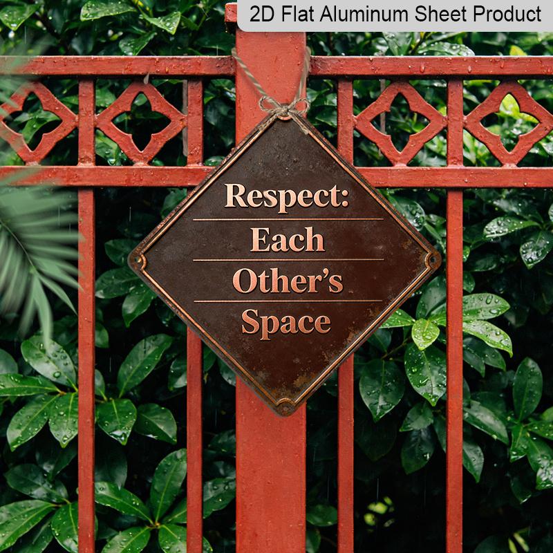 2D Flat - 1pc, Themed Around Respecting Personal Space, Home Gift for Lifestyle Enthusiasts, Vintage Metal Sign, Suitable for Decorating Bedrooms