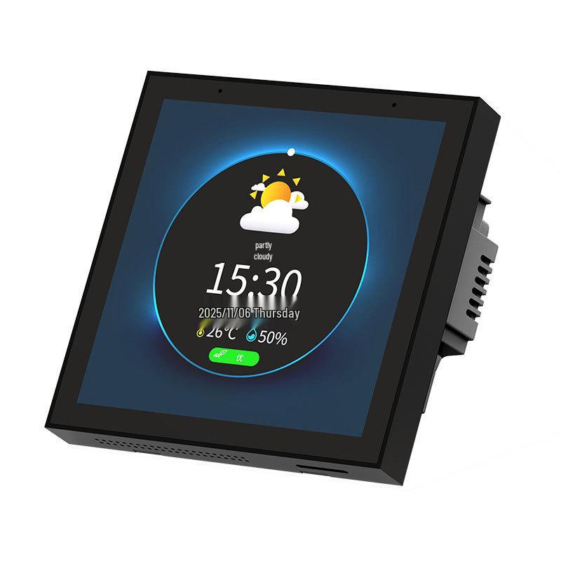 Comutator inteligent multifuncțional Tuya de 4 inch pentru scene și reglare a intensității luminoase cu control prin mobil