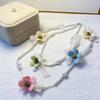 Stylish Floral Pearls Strand Necklace With Delicate Beads Trendy Women’s Jewelry Perfect For Everyday Wear
