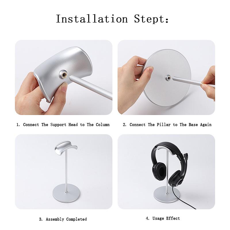 Metal Head-Mounted Headphone Stand Non-Slip Detachable Headset Holder Stand Gaming Earphone Stand for Airpods Max Beats Bose