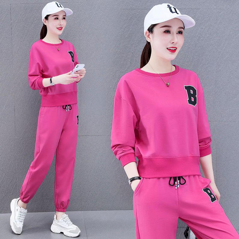 Spring and Autumn Sportswear Suit Women's Loose Large Size Loose Fashionable Casual Wear Two-piece Set