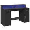 VidaXL Desk with LED Lights Black 140x55x91 Cm Engineered Wood, Work Desk, Study Desk, Home Office Desk, 3309421