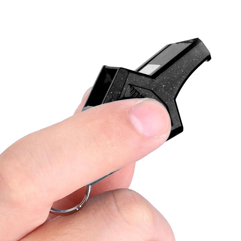 Outdoor Sports Portable Referee Safety Whistle Football Basketball with Lanyard (Black)