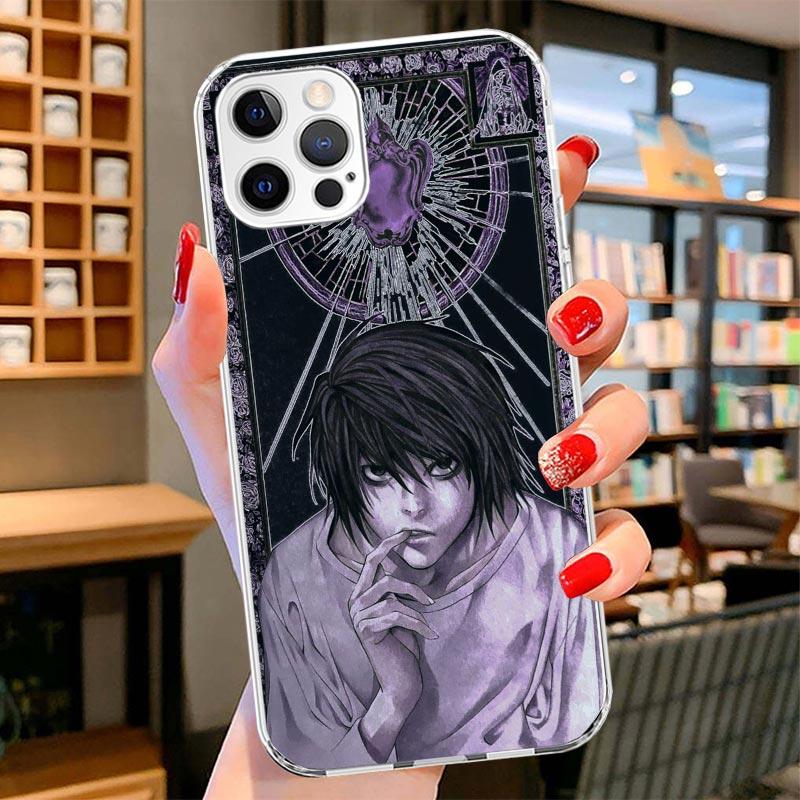 

N-Note D-Death L Lawliet Cover Phone Case For iPhone 16 17 Air 15 14 Pro Max 16E Phone Case 13 Mini 12 11 7 SE 8 Print Pattern F iPhone 15 Pro Max