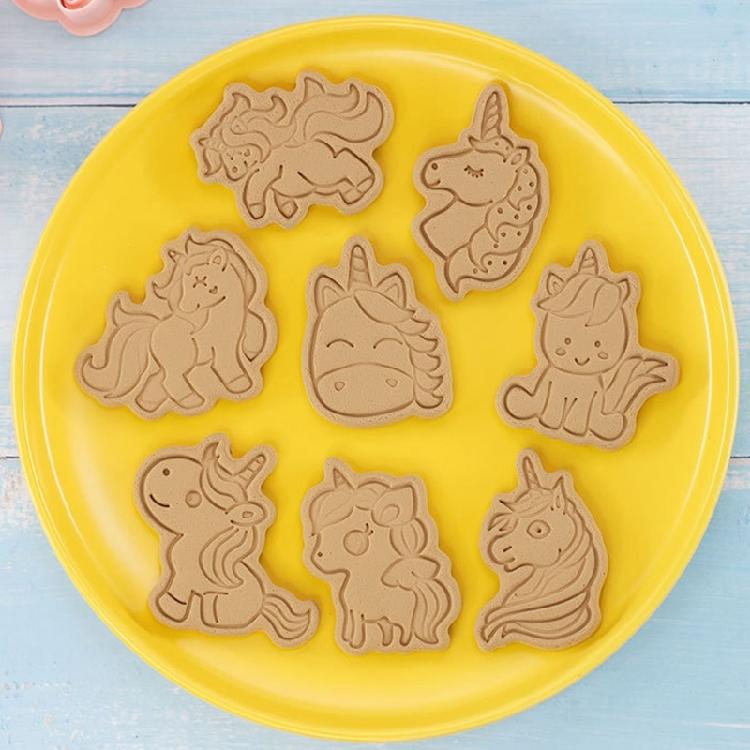 Plastic Biscuit Mold Cookie Embossing Moulds Single Horn Horse Shape Cookie Mold