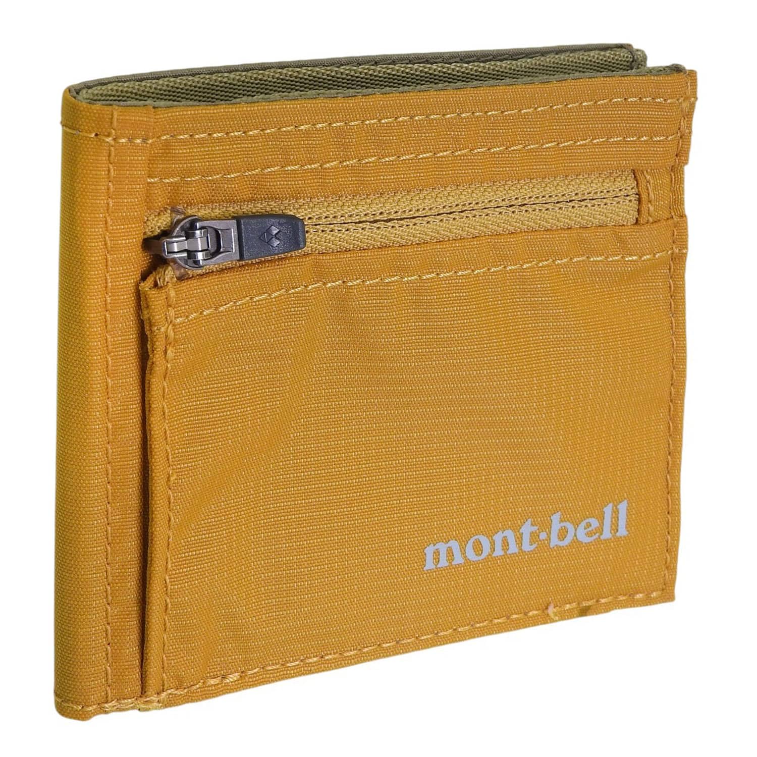 Montbell Flat Wallet 1133371, compact bi-fold nylon wallet, card-friendly structure, men s, yellow
